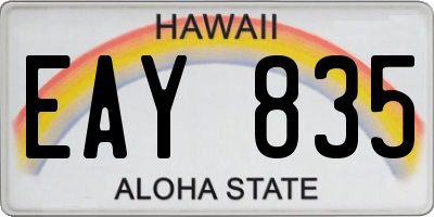 HI license plate EAY835