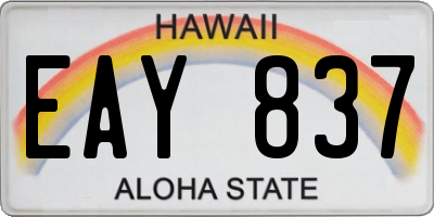 HI license plate EAY837
