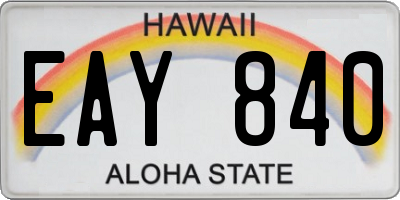 HI license plate EAY840