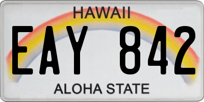 HI license plate EAY842