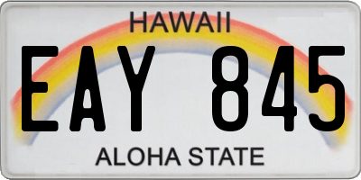 HI license plate EAY845