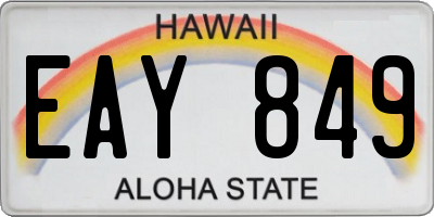 HI license plate EAY849