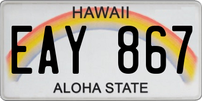 HI license plate EAY867