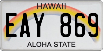 HI license plate EAY869