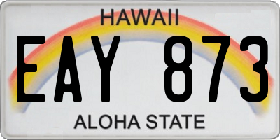 HI license plate EAY873