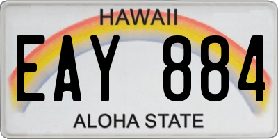 HI license plate EAY884