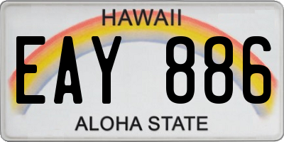 HI license plate EAY886