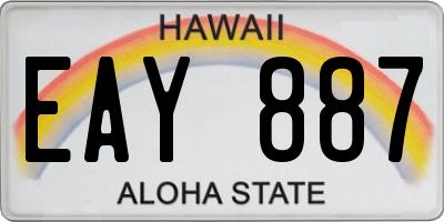 HI license plate EAY887