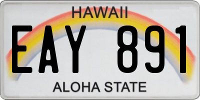 HI license plate EAY891