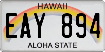 HI license plate EAY894