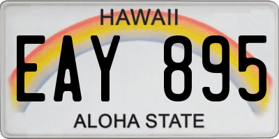 HI license plate EAY895