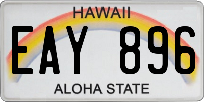 HI license plate EAY896