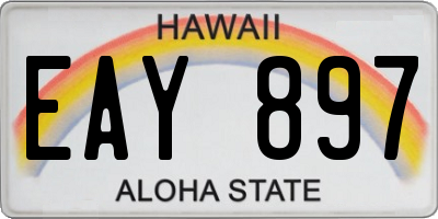 HI license plate EAY897
