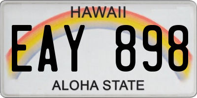 HI license plate EAY898