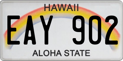 HI license plate EAY902
