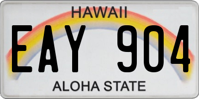 HI license plate EAY904