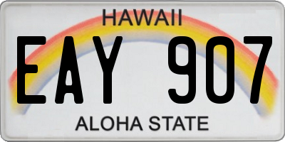 HI license plate EAY907