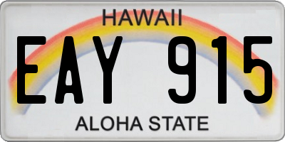 HI license plate EAY915