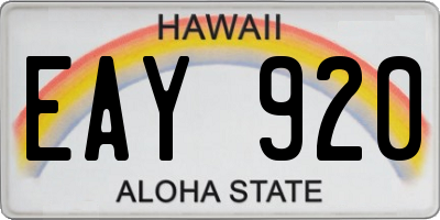 HI license plate EAY920