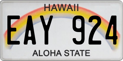 HI license plate EAY924