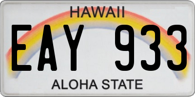 HI license plate EAY933