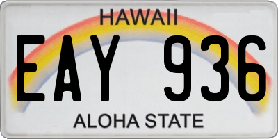 HI license plate EAY936