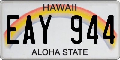HI license plate EAY944