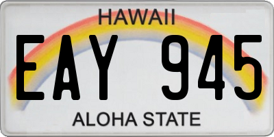 HI license plate EAY945
