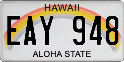 HI license plate EAY948