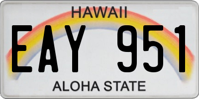 HI license plate EAY951