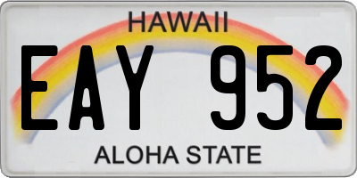 HI license plate EAY952