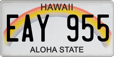 HI license plate EAY955