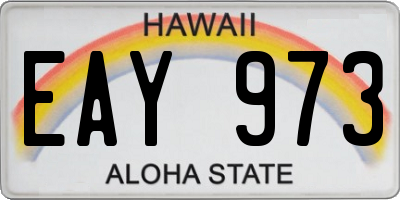 HI license plate EAY973