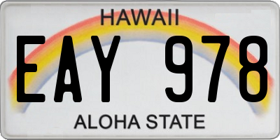 HI license plate EAY978