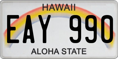 HI license plate EAY990