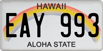 HI license plate EAY993