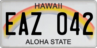 HI license plate EAZ042