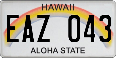 HI license plate EAZ043