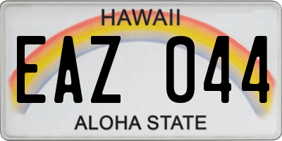 HI license plate EAZ044