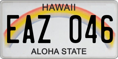HI license plate EAZ046