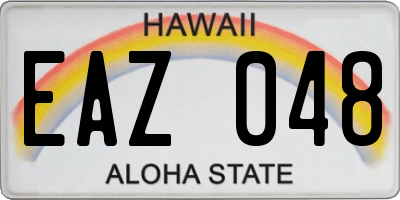 HI license plate EAZ048