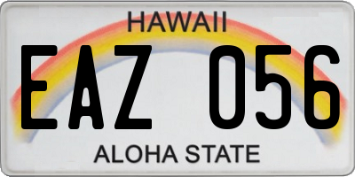 HI license plate EAZ056
