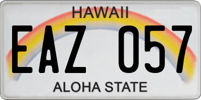 HI license plate EAZ057