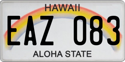 HI license plate EAZ083