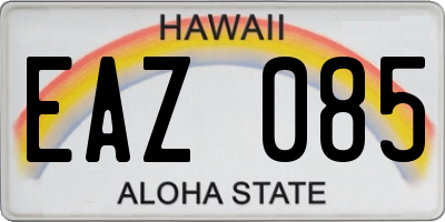 HI license plate EAZ085