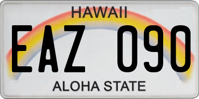HI license plate EAZ090