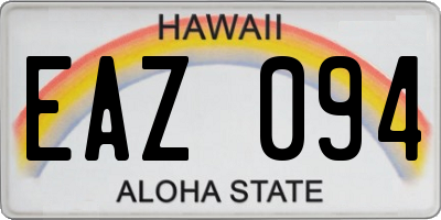 HI license plate EAZ094