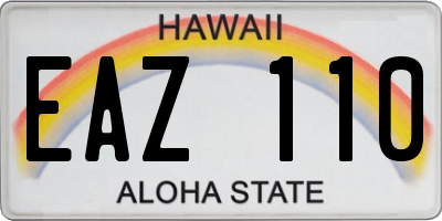 HI license plate EAZ110