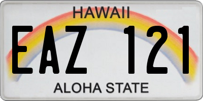 HI license plate EAZ121