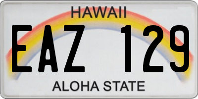 HI license plate EAZ129